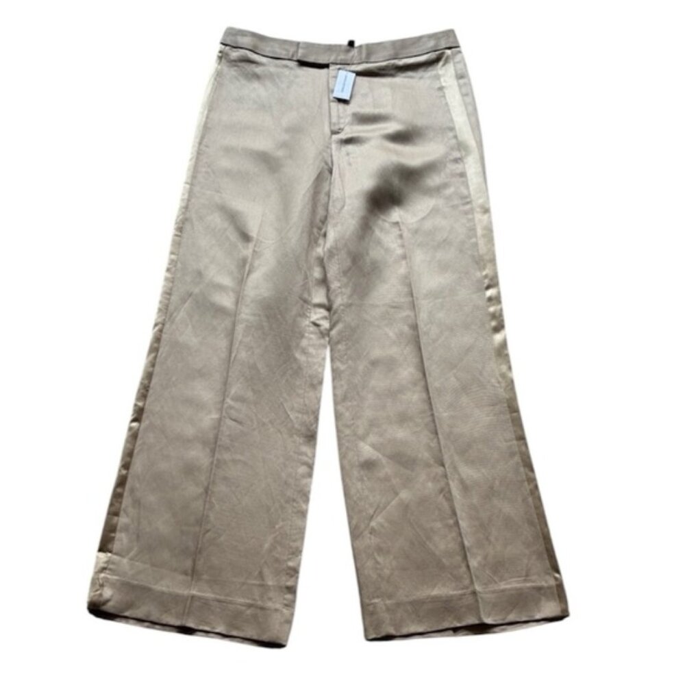 Banana Republic NWT Women’s Beige Linen Wide Leg Pants Size 8P x 30” Inseam NEW